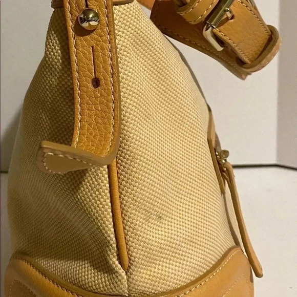Dooney & Bourke vintage beige canvas satchel bag - Picture 5 of 16
